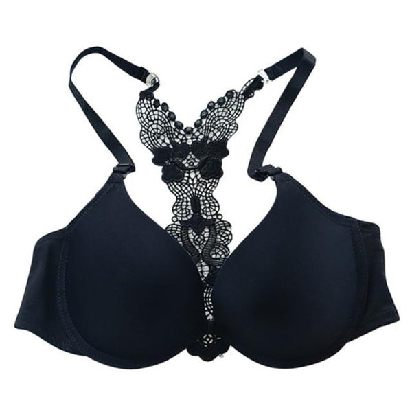 Women Fashion Underwear Lace Bralette Bras Adjustable Push up Lingerie Butterfly Back Seamless Racerback Bra Girls