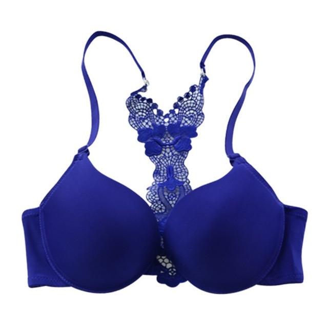 Women Fashion Underwear Lace Bralette Bras Adjustable Push up Lingerie Butterfly Back Seamless Racerback Bra Girls