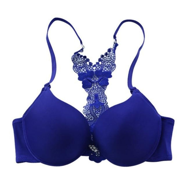 Women Fashion Underwear Lace Bralette Bras Adjustable Push up Lingerie Butterfly Back Seamless Racerback Bra Girls