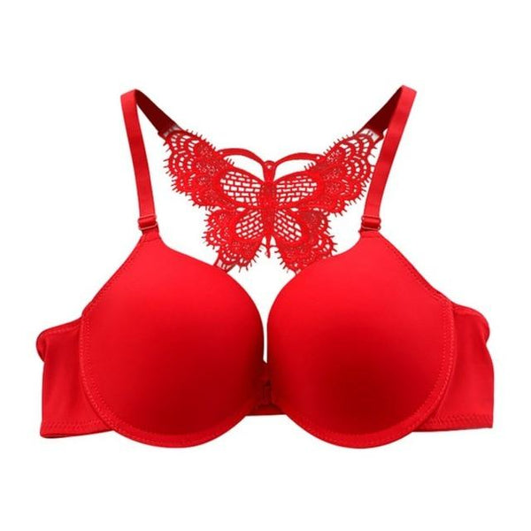 Women Fashion Underwear Lace Bralette Bras Adjustable Push up Lingerie Butterfly Back Seamless Racerback Bra Girls