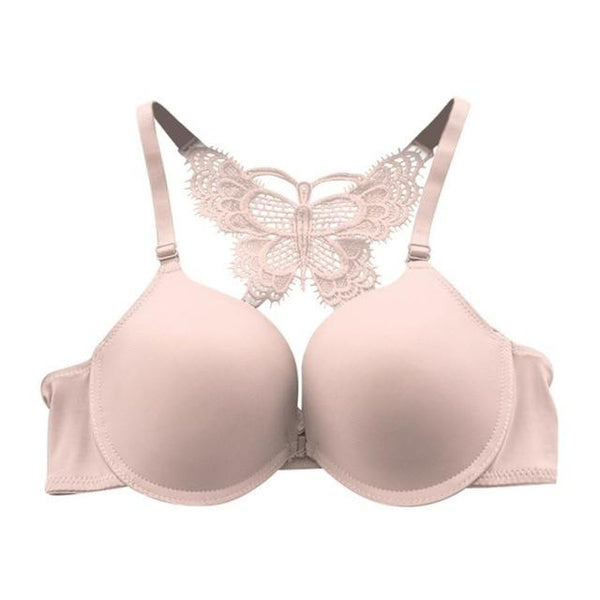 Women Fashion Underwear Lace Bralette Bras Adjustable Push up Lingerie Butterfly Back Seamless Racerback Bra Girls