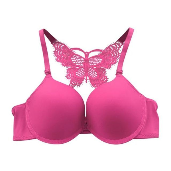 Women Fashion Underwear Lace Bralette Bras Adjustable Push up Lingerie Butterfly Back Seamless Racerback Bra Girls