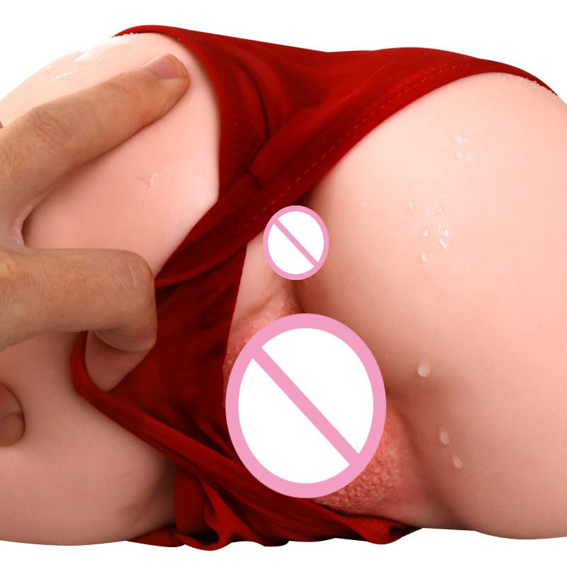 Silicone Big Ass 3D artificial vagina Anus Double Channels Sex Toys for Men Male masturbator cup Masturbate for man sextoy pour