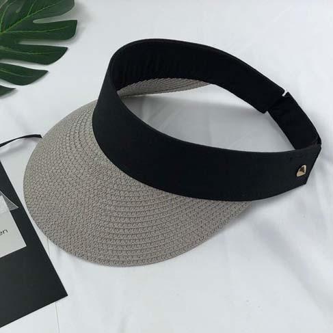 2019 New Simple Summer Straw Sun Hat Women Pearl Backable Sun Visor Hat with Big Heads Wide Brim UV Protection female cap