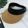 2019 New Simple Summer Straw Sun Hat Women Pearl Backable Sun Visor Hat with Big Heads Wide Brim UV Protection female cap