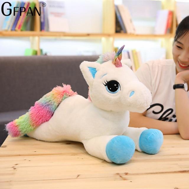 Giant 80/60cm Unicorn Plush Toy Soft Stuffed Popular Cartoon Unicorn Dolls Animal Horse Toy High Quality Toys for Children Girls