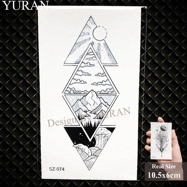 YURAN New Black Gun Men Fashoin Tattoo Stickers Women Body Arm Temporary Tattoo AK Rifle Waterproof Tatoos Sniper Transferable