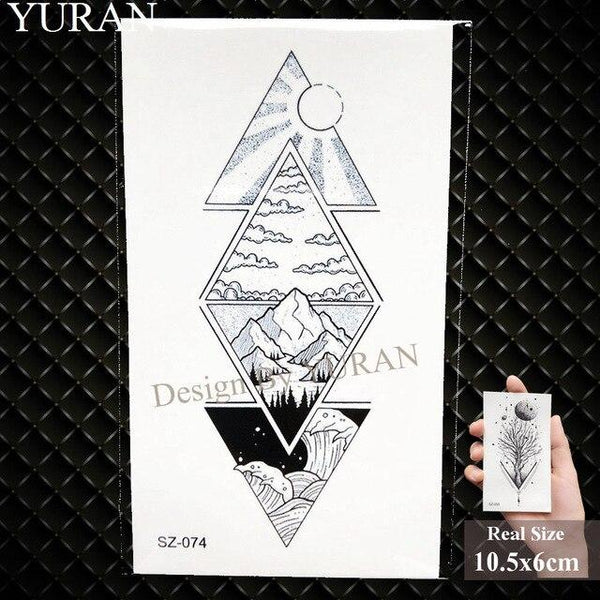 YURAN New Black Gun Men Fashoin Tattoo Stickers Women Body Arm Temporary Tattoo AK Rifle Waterproof Tatoos Sniper Transferable