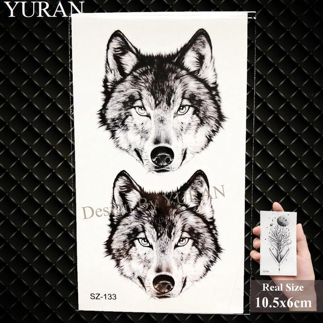 YURAN New Black Gun Men Fashoin Tattoo Stickers Women Body Arm Temporary Tattoo AK Rifle Waterproof Tatoos Sniper Transferable
