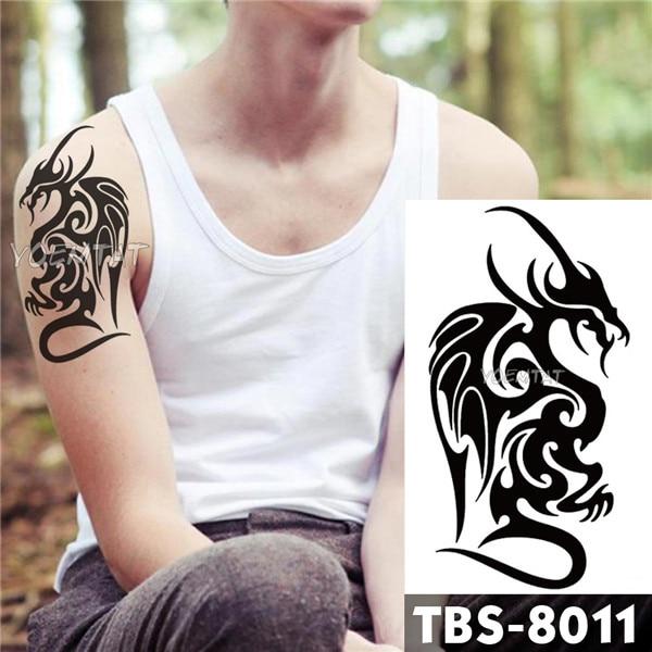 Waterproof Temporary Tattoo men's fire tatoo eagle lotus Mandala eye flame totem 12*19cm Water Transfer Fake tatto for man
