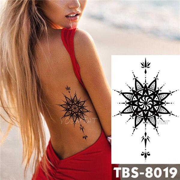 Waterproof Temporary Tattoo men's fire tatoo eagle lotus Mandala eye flame totem 12*19cm Water Transfer Fake tatto for man