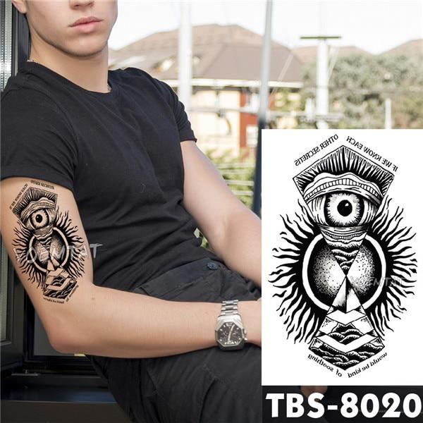 Waterproof Temporary Tattoo men's fire tatoo eagle lotus Mandala eye flame totem 12*19cm Water Transfer Fake tatto for man