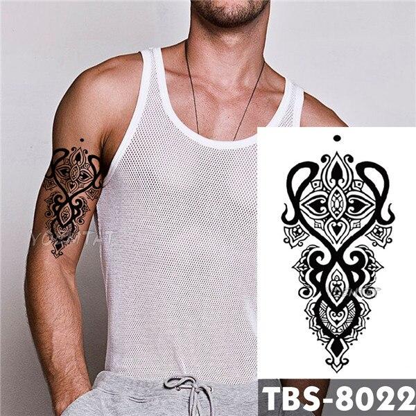 Waterproof Temporary Tattoo men's fire tatoo eagle lotus Mandala eye flame totem 12*19cm Water Transfer Fake tatto for man