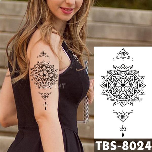 Waterproof Temporary Tattoo men's fire tatoo eagle lotus Mandala eye flame totem 12*19cm Water Transfer Fake tatto for man