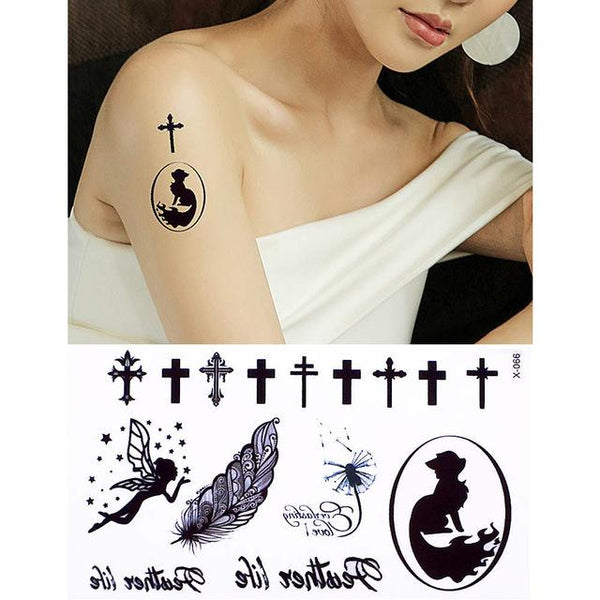 2019 New 1 Sheet Heart Infinity Gift Tattoo Temporary Waterproof Body Henna Hand Neck Ear Art Tattoo Sticker for Women Men Party