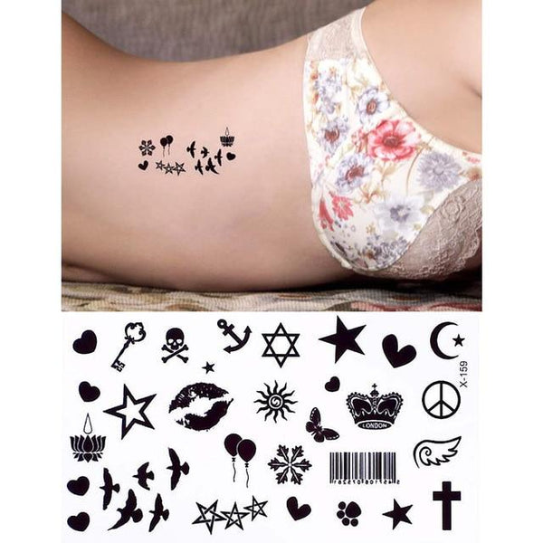 2019 New 1 Sheet Heart Infinity Gift Tattoo Temporary Waterproof Body Henna Hand Neck Ear Art Tattoo Sticker for Women Men Party