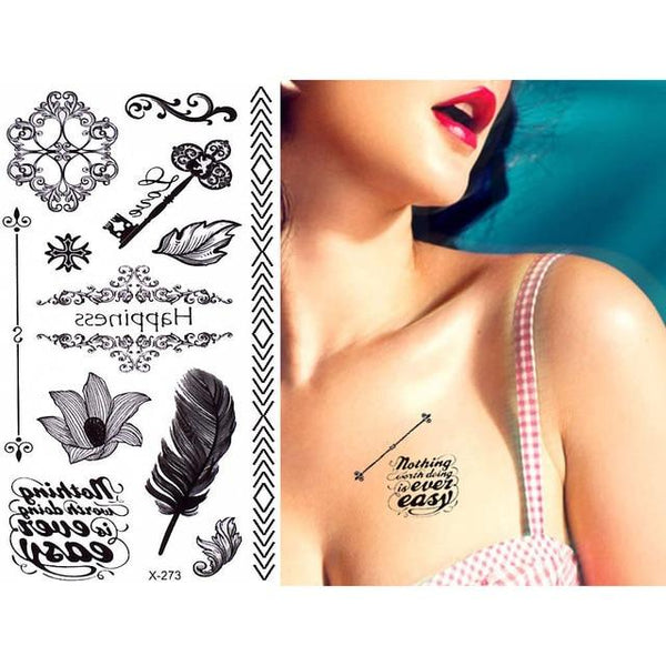 2019 New 1 Sheet Heart Infinity Gift Tattoo Temporary Waterproof Body Henna Hand Neck Ear Art Tattoo Sticker for Women Men Party