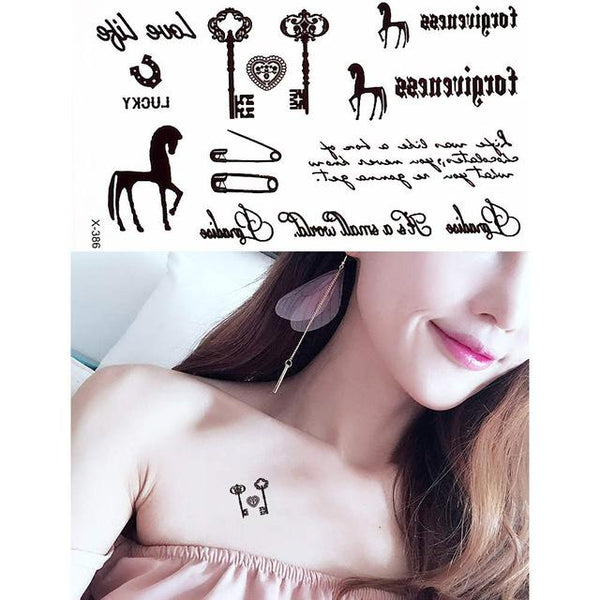 2019 New 1 Sheet Heart Infinity Gift Tattoo Temporary Waterproof Body Henna Hand Neck Ear Art Tattoo Sticker for Women Men Party