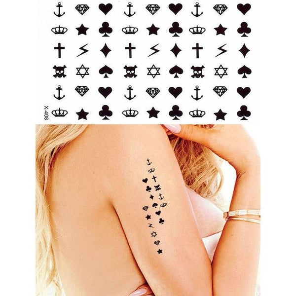 2019 New 1 Sheet Heart Infinity Gift Tattoo Temporary Waterproof Body Henna Hand Neck Ear Art Tattoo Sticker for Women Men Party