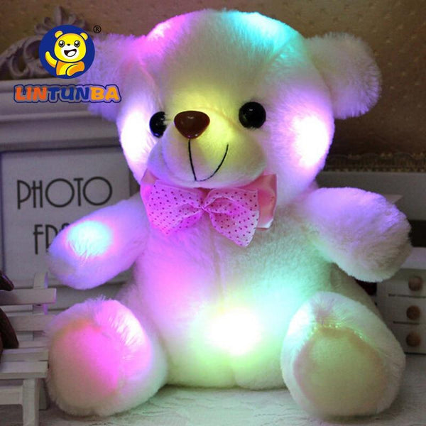 BSTAOFY Dropshipping 20CM LED Colorful Glowing Luminous Plush Baby Toys Lighting Stuffed Bear Teddy Bear Lovely Gifts for Kids