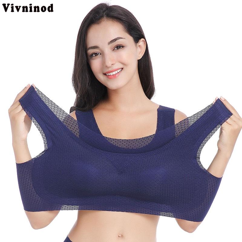 Women Sexy Lace Padded Sleep Bras Vest Top EveryDay Seamless Bra Plus Size Solid Wirefree Bras Wire Free Full Cup Breathable Bra