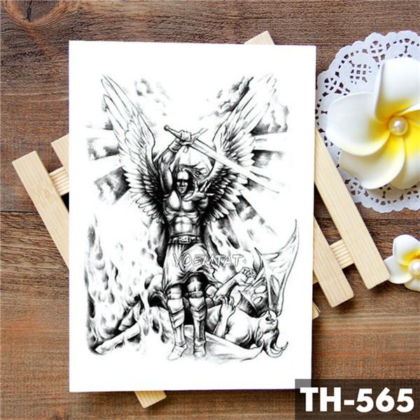 Wing Holy Angel Waterproof Temporary Tattoo Sticker Brave knight Warrior Flash Tattoos Body Art Arm Fake Tatoo