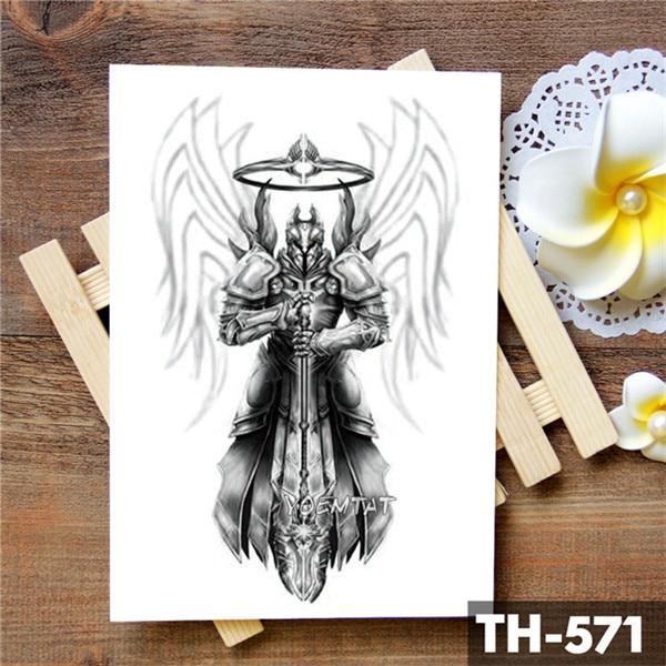 Wing Holy Angel Waterproof Temporary Tattoo Sticker Brave knight Warrior Flash Tattoos Body Art Arm Fake Tatoo