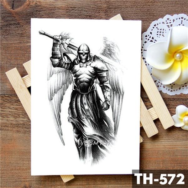 Wing Holy Angel Waterproof Temporary Tattoo Sticker Brave knight Warrior Flash Tattoos Body Art Arm Fake Tatoo