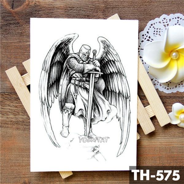 Wing Holy Angel Waterproof Temporary Tattoo Sticker Brave knight Warrior Flash Tattoos Body Art Arm Fake Tatoo