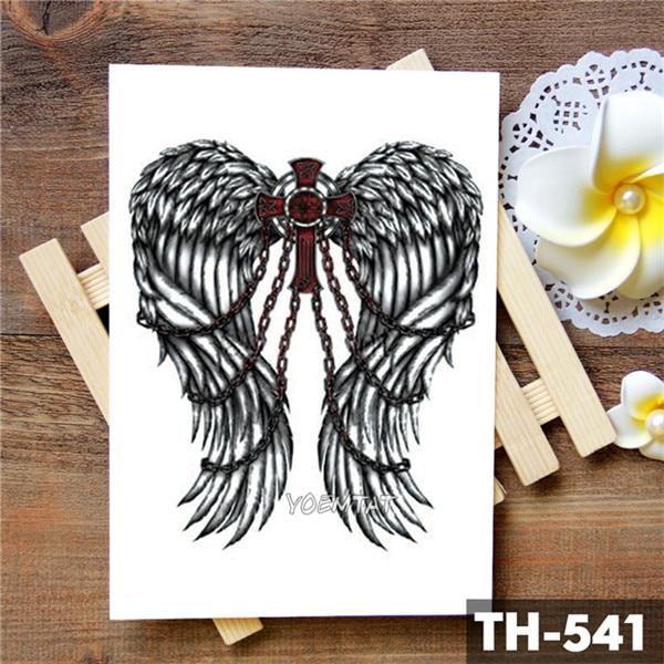 Wing Holy Angel Waterproof Temporary Tattoo Sticker Brave knight Warrior Flash Tattoos Body Art Arm Fake Tatoo