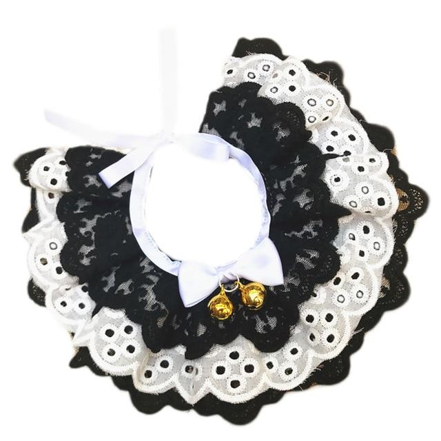 Cute Three-Layer Lace Bowknot Small Bell Pet Collar Bib Dog Cat Necklace Decor Home Pet Fashion Neck Collar