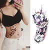 2017 Waterproof temporary tattoos stickers sexy romantic dark Purple Flowers henna fake body art flash tattoo sleeve