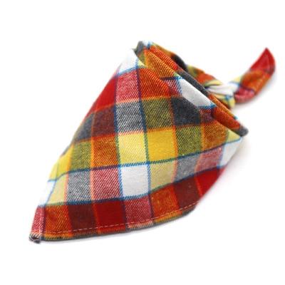 Reversible Dog Bandana Cotton linen Plaid Pet Bandana Scarf Bow ties Collar Square Triangular bondage for dog cat Accessories