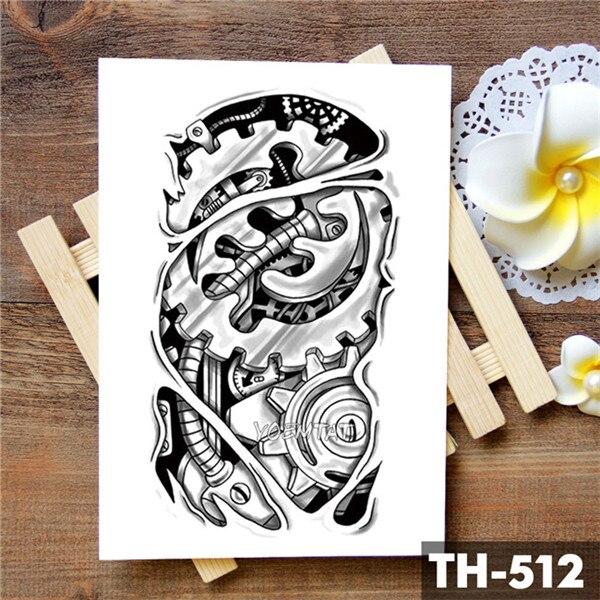 Tribal Wolf Moon Pine Tree Temporary Tattoo Sticker Fox Waterproof Tattoos Forest Body Art Arm Fake Tatoo Men Women