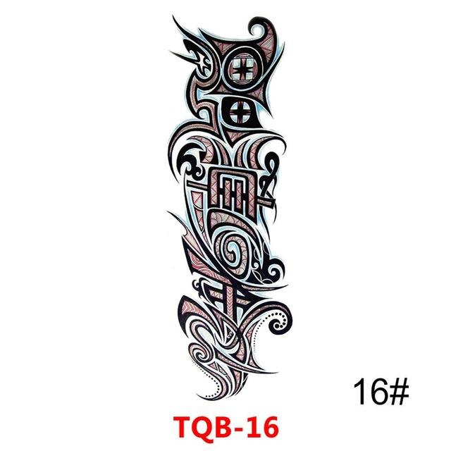 Sexy Skull Women Body Art Flash Waterproof Tattoo Stickers 48*17CM Big Temporary Tattoo Full Arm Sleeve Tatto Men Girl #288345