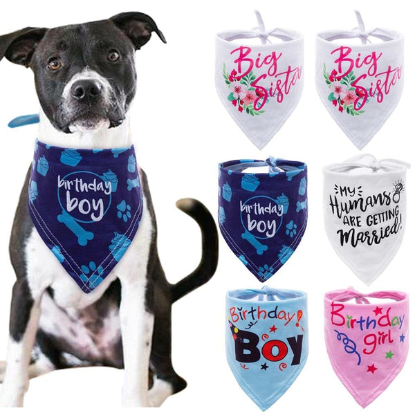 6 colors Dog Bandana Bibs Head Scarf Doggie Neckerchief Pet Cat Puppies Accessories Birthday Party cute lovely