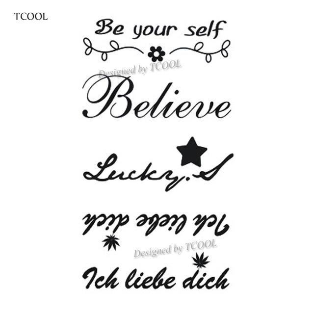 HXMAN English Letter Waterproof Temporary Tattoos Sticker Women Men Arm Fake Body Art 10.5X6cm Kids Adult Hand Tattoo L-001