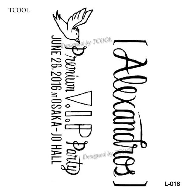 HXMAN English Letter Waterproof Temporary Tattoos Sticker Women Men Arm Fake Body Art 10.5X6cm Kids Adult Hand Tattoo L-001