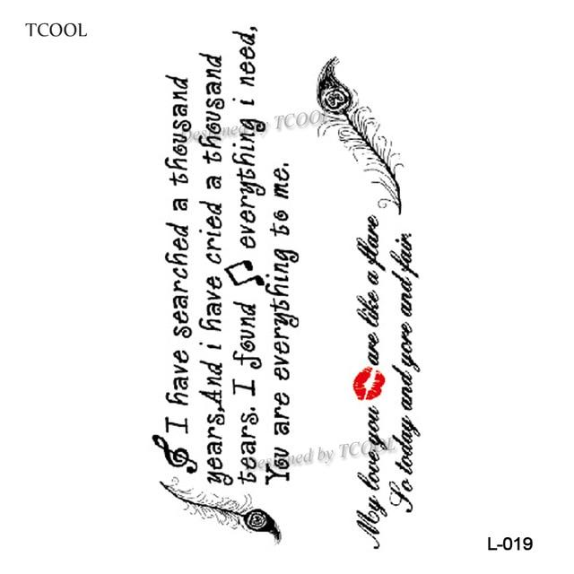HXMAN English Letter Waterproof Temporary Tattoos Sticker Women Men Arm Fake Body Art 10.5X6cm Kids Adult Hand Tattoo L-001