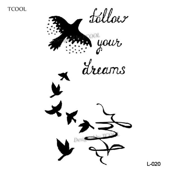 HXMAN English Letter Waterproof Temporary Tattoos Sticker Women Men Arm Fake Body Art 10.5X6cm Kids Adult Hand Tattoo L-001