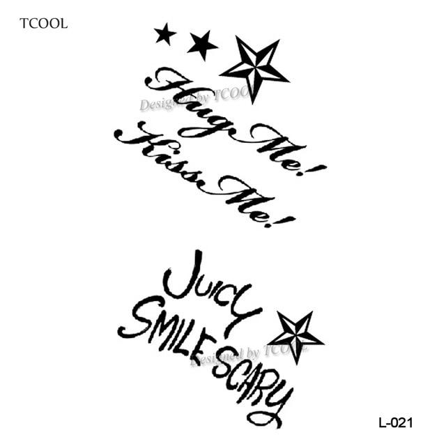 HXMAN English Letter Waterproof Temporary Tattoos Sticker Women Men Arm Fake Body Art 10.5X6cm Kids Adult Hand Tattoo L-001