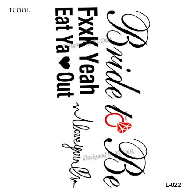 HXMAN English Letter Waterproof Temporary Tattoos Sticker Women Men Arm Fake Body Art 10.5X6cm Kids Adult Hand Tattoo L-001