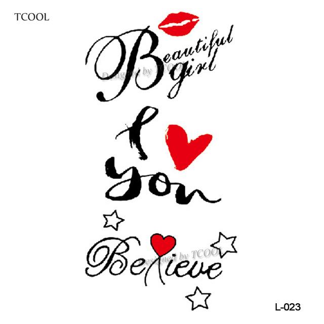 HXMAN English Letter Waterproof Temporary Tattoos Sticker Women Men Arm Fake Body Art 10.5X6cm Kids Adult Hand Tattoo L-001