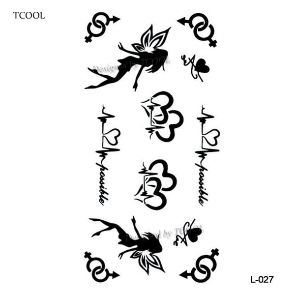 HXMAN English Letter Waterproof Temporary Tattoos Sticker Women Men Arm Fake Body Art 10.5X6cm Kids Adult Hand Tattoo L-001