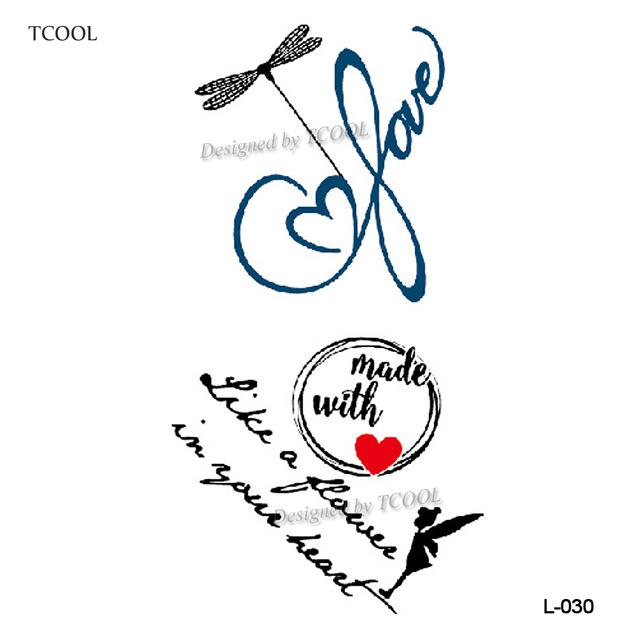 HXMAN English Letter Waterproof Temporary Tattoos Sticker Women Men Arm Fake Body Art 10.5X6cm Kids Adult Hand Tattoo L-001
