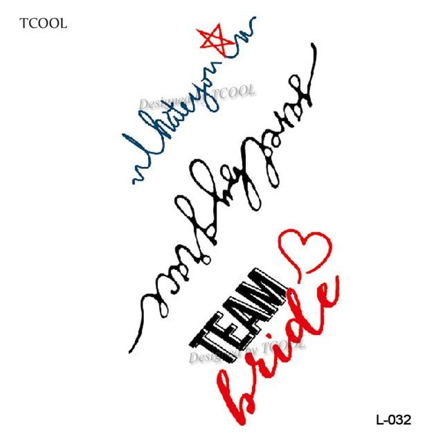 HXMAN English Letter Waterproof Temporary Tattoos Sticker Women Men Arm Fake Body Art 10.5X6cm Kids Adult Hand Tattoo L-001