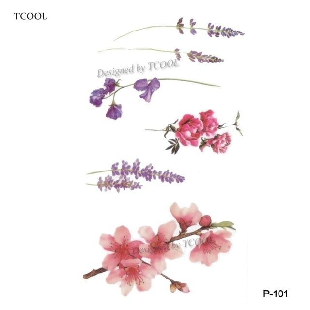 HXMAN Flower Temporary Tattoo Sticker Waterproof Fashion Women Face Fake Body Art  Children Adult Hand Tattoos 10.5X6cm P-101