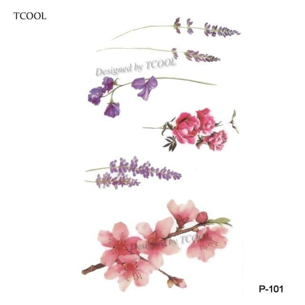 HXMAN Flower Temporary Tattoo Sticker Waterproof Fashion Women Face Fake Body Art  Children Adult Hand Tattoos 10.5X6cm P-101