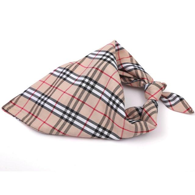 Fashionable Plaid Printed Dog Bandana Pet Scarf Dog Bibs Triangular Bandage for Puppies Medium Large Dogs Pet Accessories
