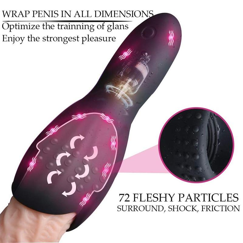 Male Masturbator Artificial Vagina Climax Delay Stimulate Glans Vibration Massager Stamina Trainer 10 Speeds Sex Toys for Men